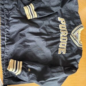 Vintage 90s Purdue University Champion Black and Gold Athletic Jacket- excellent